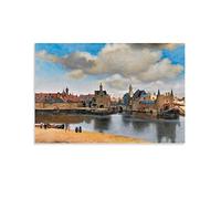 HAATTI View of Delft By Johannes Vermeer Poster Wall Art Picture Painting Canvas Prints Artworks Bedroom Living Room Decor 24x36inch(60x90cm)