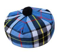 HAAUR Scottish Tammy Hat Traditional Kilt Tam o' Shatner Acrylic Wool Flat Bonnet Various Tartans with Pompom One Size