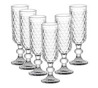 Haayymo Champagne Flutes Glasses Set of 6, 350ml Red White Wine Glasses Drinking Glasses Stemmed Vintage Glassware Gifts for Wine Tasting Wedding Anniversary Birthday Party (White)