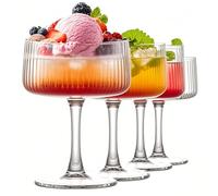 Haayymo Martini Glasses, Crystal Coupe Glasses 8Oz Cocktail Glasses Set of 4, Large and Fancy Cocktail Glasses, Hand-Blown Champagne Coupe for Espresso Martini, Manhattan as Bar Glassware or Home Bar