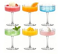 Haayymo Sundae Glasses Set of 6, Short Stemmed Ice Cream Dessert Glasses, Milkshake Soda Fountain Glass Dessert Cups with Footed Base, Ice Cream Bowls, Dishwasher Safe Glassware (H7016)