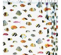 HAB & GUT -DV045- Shower Curtain TROPICAL FISHES 180 cm x 180 cm 70,9 Inches x 70,9 InchesPVC non-transparent with Tropical Fishes Hooks included