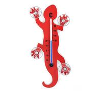 HAB & GUT -TG001-RED- Gecko, Lizzard Window Garden Thermometer - 14cm stainless steel with 4 suction cups, indoor - outdoor