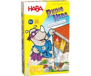 HABA 302203 Rhino Hero 3D Stacking Game for 2-5 Superheroes Ages 5+ with Simple Rules for Quick Fun, Action Game for the Whole Family