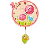 HABA 302507 - Dandelion Dream Wall Clock for Girls, Children's Clock with Diameter 25 cm for the Wall Made of Plywood, Learning Clock Function thanks to Dial with Minutes, for Children's Room