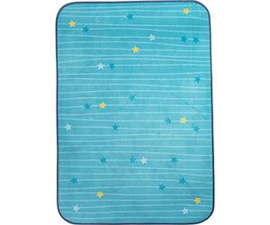 HABA 303861 Starry Sky Blue Children's Rug with Stars Cuddly Soft Play Mat 90 x 130 cm Felt Back with Non-Slip Nubs Washable at 30 °C