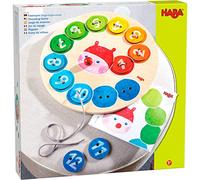 HABA 305288 Threading Game Rainbow Caterpillar Threading Game from 3 Years