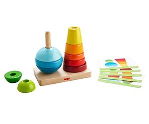 HABA 305404 Wooden Pegging Game Fun with Shapes, Fosters Fine Motor skills, Shape and Colour Recognition, for Ages 2 Years and Up (Made in Germany)