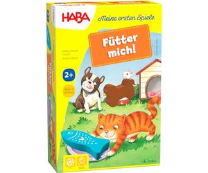 HABA 305473 - My First Games - Feed Mich! Assignment Game from 2 Years for 1 - 5 Players with 5 Wooden Figures on the Theme of Pets, Playing Time 5 Minutes, Conveys Rules Understanding to Toddlers
