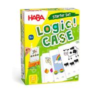 HABA 306120 Logic! CASE Starter Set 5+ -77 Colourful Puzzle Fun for 1 Children, Perfect as a Travel Game, Ages 5 and Up - English Version (Made in Germany)