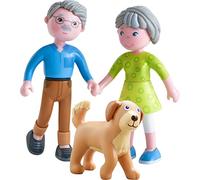 HABA 306147 Little Friends Play Set Grandparents, Bending Dolls & Animals from 3 Years, Colourful
