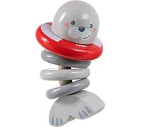 HABA 306691 Rattling Figure Seal, Grasping Toy from 6 Months, Made in Germany, Grey