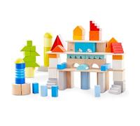 HABA Basis Wooden Building Blocks - 85 Colourful Building Blocks with Cotton Bag - Made in Germany - ToyAward Winner 2024 - For Children from 1 Year - 2010921001