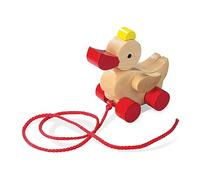 HABA Classic Duck Pull Toy for Toddlers | Wooden Pull-Along Duck for Early Walking Support | Durable Colourful Push and Pull Toy for Motor Skills Development | Engaging Companion for Boys and Girls
