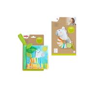 HABA Crawling Roll New Born Gift Pack of 2 - with Explorer Book Zebra & Grasping Toy from 6 Months