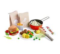 HABA Creative Play Fresh Cooking Box 2012310001 Wooden And Fabric Toy Food Set | Recipe Cards For Pretend Cooking | Play Kitchen And Shop Accessory | Imaginative Role Play Set For Kids From 3 Years