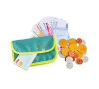 HABA Creative Play Money Set - Wallet for Children with Wooden Coins, Banknotes & Play Money - Promotes Number Comprehension & Role Play - from 3 Years - 2011830001