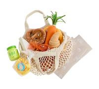 HABA Creative Play Weekly Shopping Toy Basket With Wooden And Fabric Foods | Play Shopping Bag For Kids From 3 Years | Pretend Grocery Accessories For Kitchen And Shop | Role Play Set For Play