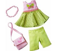HABA Dress Set Butterfly | Colorful Butterfly-Themed Outfit for 12-13" Dolls | Dress & Accessories for Imaginative Play | Easy-to-Wear Doll Clothing for Little Hands