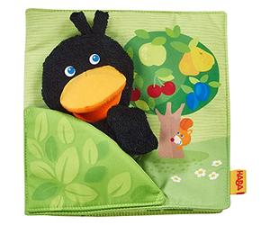 HABA Fabric Book Orchard | Soft Cloth Story Book with Finger Puppet Inspired by Classic Orchard Game | Interactive Sensory Learning Toy for Babies | Gentle Early Play Books for Infants from 6 Months
