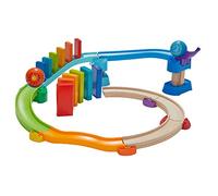 HABA Kullerbu Kringel Domino Ball Track Set | Wooden Marble Run With Domino Fun For Toddlers | Creative Construction Toy With Rolling Balls And Track | Activity Playset For Boys And Girls Ages 2 +