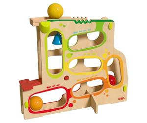 HABA Kullerrum 2012251001 Marble Run for Children from 1 Year - with 3 Large Balls and Interactive Elements, Can Be Combined with All Kullerbü Tracks