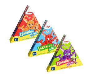 HABA Learning Star Set of 3: Educational Game Primary School: Math, German & Expert Bundle - Montessori Learning Aid for the School Cone - Calculating & Reading Learning from 6 Years