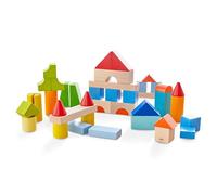 HABA My First Building Blocks - 46 Colourful Wooden Building Blocks with Cotton Bag - Made in Germany - For Children from 1 Year - Promotes Fine Motor Skills - 2010877001