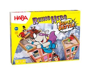 HABA Rhino Hero Super Battle | Action-Packed 3D Stacking & Climbing Game | Family Dexterity Game with Wobbly Towers & Hero Showdowns | Fun Strategy Games for Kids Ages 5+
