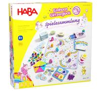 HABA Unicorn Glitter Happy Game Collection - 9 in 1 Games Set: Dice, Board & Card Games for Children from 3 Years - Simply Explained & Magically Illustrated - 2010879001
