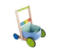 HABA Walker Wagon Color Fun | Baby Push Walker for First Steps | Stable Wooden Walking Aid with Adjustable Brake | Encourages Balance & Motor Skills | Ages 10 Months+