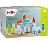 Haba Wooden Building Blocks Set 85 Pieces Multicoloured Cotton Bag Toy | supports creativity imagination and early learning open ended play safe durable toy for toddlers