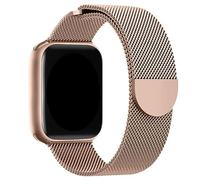 Habac Studio Milanese Loop Stainless Steel Wrist Strap for Apple Watch - Compatible with Series 1-8 & SE (38/40/41mm, Rose Gold)