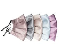 Habac Studio Pack of 5 Satin Silk Face Masks, Face Masks Washable UK, Reusable Face Mask, Mens Face Mask, Masks for Women, Silk Face Covering, Nose Wire, Adjustable, UK Seller (Pastels)