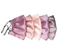 Habac Studio Pack of 5 Satin Silk Face Masks, Face Masks Washable UK, Reusable Face Mask, Mens Face Mask, Masks for Women, Silk Face Covering, Nose Wire, Adjustable, (Pinks)