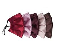 Habac Studio Pack of 5 Satin Silk Face Masks, Face Masks Washable UK, Reusable Face Mask, Mens Face Mask, Masks for Women, Silk Face Covering, Nose Wire, Adjustable, UK Seller (Reds)