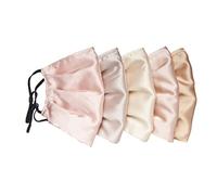 Habac Studio Pack of 5 Satin Silk Face Masks, Face Masks Washable UK, Reusable Face Mask, Mens Face Mask, Silk Mask, Masks for Women, Silk Face Covering, Nose Wire, Adjustable, UK Seller (Nudes)