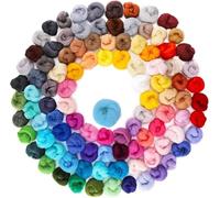 Habbi Needle Felting Wool - 100 Colors Wool Roving for Felting Wool Yarn Roving, Natural Needle Felt Roving for DIY Craft Materials