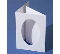 Habbico Pack of 5 White A6 Cards and Envelopes with Oval Aperture