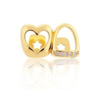 Habbiful 2 PCS Grills for Your Teeth, Grillz Teeth Men Hip Hop Gold Tooth Cap Fake Grillz Mouth Teeth 90s Accessories for Women