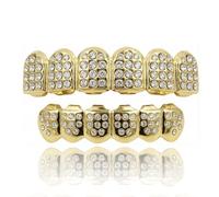 Habbiful Diamond Grills for Your Teeth, Grillz Teeth Men Hip Hop Gold Tooth Cap Fake Grillz Mouth Teeth 90s Accessories for Women