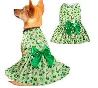 Habbiful Dog St Patricks Day Outfit, Puppy Dog St.Patrick's Day Clothes Green Shamrock Dog Skirt Rainbow Top Hats Dog Dress Spring Summer Pet Doggie Apparel for Dogs Cats Gifts, M