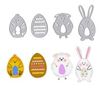 Habbiful Easter Cutting Dies for Card Making, Easter Bunny Eggs Die Cuts Spring Dies Stencils Embossing Template for Craft Scrapbooking DIY Photo Album Decoration Supplies