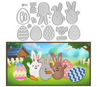 Habbiful Easter Cutting Dies for Card Making, Easter Eggs Bunny Die Cuts Spring Dies Stencils Embossing Template for Craft Scrapbooking DIY Photo Album Decorations Supplies