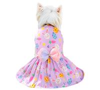 Habbiful Pet Dog Easter Outfit, Puppy Dog Easter Clothes Egg Bunny Carrot Dog Skirt Purple Dog Dress Spring Summer Pet Doggie Apparel for Dogs Cats Gifts, M