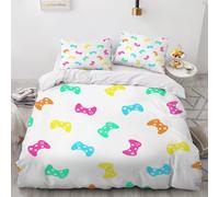 HABEAT 3D Print Gamer King Duvet Cover 220x230cm 3 Pieces Gamepad Bedding Set Zipper Closure Soft and Warm Comfort Microfiber Quilt Cover with 2 Pillowcase 50×75cm（style 66-4）