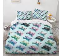 HABEAT 3D Print Gamer Super King Duvet Cover 220x260cm 3 Pieces Gamepad Bedding Set Zipper Closure Soft and Warm Comfort Microfiber Quilt Cover with 2 Pillowcase 50×75cm（style 68-5）