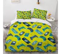 HABEAT 3D Print Gamer Super King Duvet Cover 220x260cm 3 Pieces Gamepad Bedding Set Zipper Closure Soft and Warm Comfort Microfiber Quilt Cover with 2 Pillowcase 50×75cm（style 66-3）