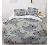 HABEAT 3D Print Koala Super King Duvet Cover 220x260cm 3 Pieces Cute Koala Bedding Set Zipper Closure Soft and Warm Comfort Microfiber Quilt Cover with 2 Pillowcase 50×75cm（style 33-8）
