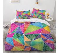HABEAT 3D Print Mandala Super King Duvet Cover 220x260cm 3 Pieces Retro Geometric Bedding Set Zipper Closure Soft and Warm Comfort Microfiber Quilt Cover with 2 Pillowcase 50×75cm（style 35-7）